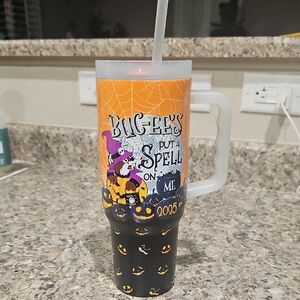 Halloween Themed Tumbler with Straw
